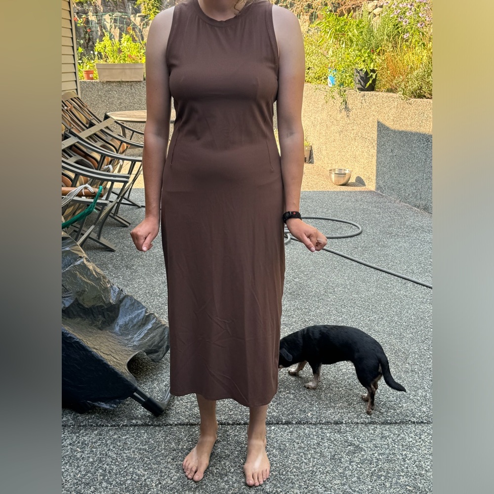 All Aligned Ribbed Midi Dress